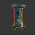 Elegant Decorative Ornament Set For Home Decor With Wooden Stand Hourglass And White Sand