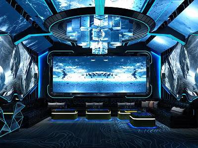 Hi bar, hi room, KTV room, box bar, disco room, special-shaped box night show 3d model