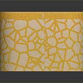 Decorative Ornaments Set Storage Box With Yellow Lid Crackle Pattern Beige Base And Silver Label