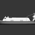 White Hovercraft Water Vehicle With Top Mounted Fans And Air Cushion Base