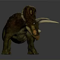 Realistic 3D Triceratops Dinosaur Character With Large Horns And Facial Frill