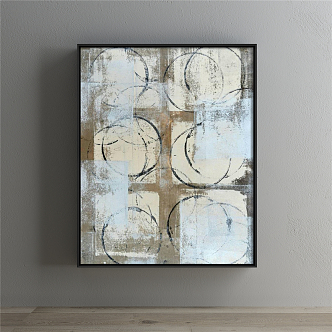 Modern abstract painting simple gray living room abstract decorative painting 3d model