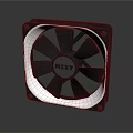 NZXT Computer Cooling Fan With White Frame And Black Blades Electronic Device