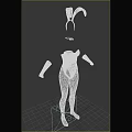 Black Bunny Costume Set With Bodysuit Ears Gloves And Gold Accents
