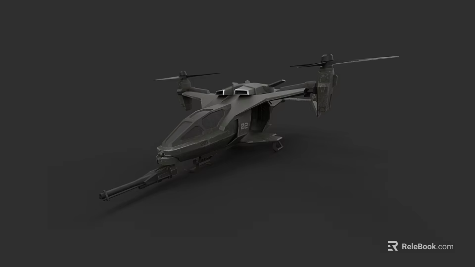 Advanced Modern Military Fighter Jet With Rotors Weapon System And Cockpit 3d model 