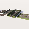 Detailed Parking Lot Layout Design With 3D Models And Vehicle Spaces