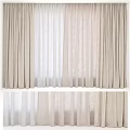 Light Beige Linen Curtains For Modern Home Decor With Layered Design And Sheer Inner Panels