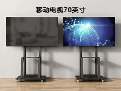 70 Inch Mobile TV With Rolling Stand For Home Entertainment Use 3d model