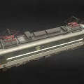 Classic Green Electric Train Locomotive with Red Stripes Pantographs and SY00 Number