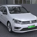 White Volkswagen Compact 5 Door Car With Stylish Front Grille And Headlights