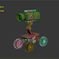 Smart Computer Robotic Device With Camera Lens Mobile Wheels And Antenna 3d model