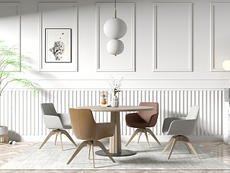 Modern Dining Table and Chair Combination Dining Table and Chair 3d model