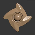 Smart Machine Fidget Spinner With Golden Blades Central Sphere And Symmetrical 3D Design