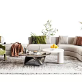 Modern Sofa Coffee Table Combination Sofa Coffee Table 3d model