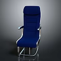 Modern Blue Leisure Chair With Metal Frame And Striped Backrest Design