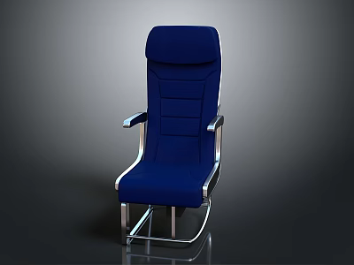 Modern Blue Leisure Chair With Metal Frame And Striped Backrest Design 3d model