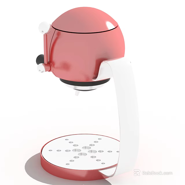 Red Stand Mixer Kitchen Appliance With Modern Design And White Base 3d model 