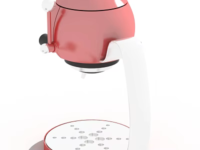 Red Stand Mixer Kitchen Appliance With Modern Design And White Base 3d model