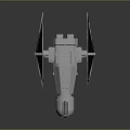 White Sci Fi Fighter Model With Black Wings And Detailed Structure 3d model