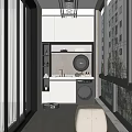 Modern Balcony 3d model
