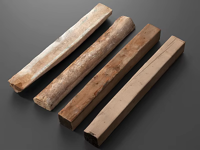 Natural Stone and Wood Planks with Rustic Texture for Interior Decoration 3d model