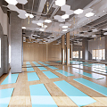 Modern Yoga Studio Yoga Classroom 3d model