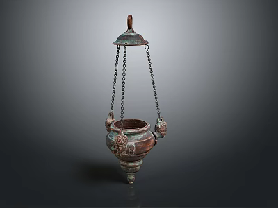 Vintage Decorative Chandelier With Hanging Chains And Ornate Design For Interior Decoration 3d model