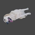 Golden Retriever Game Character Sitting With Tongue Out And Light Fur