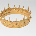 Exquisite Golden Crown Design Ring With Decorative Spikes And Shiny Metallic Finish