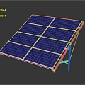 Blue Solar Panel With Metal Frame And Grid Design For Solar Energy System 3d model
