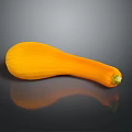 Single Fresh Ripe Yellow Squash Isolated on Black Background with Clear Reflection 3d model
