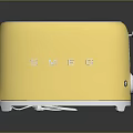Golden Shiny SMEG Toaster A Stylish Modern Kitchen Appliance With Chrome Details