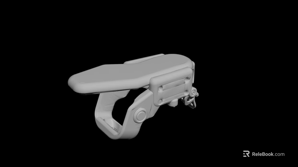 White Functional Mechanical Bracket Component With Structural Design And Parts 3d model 