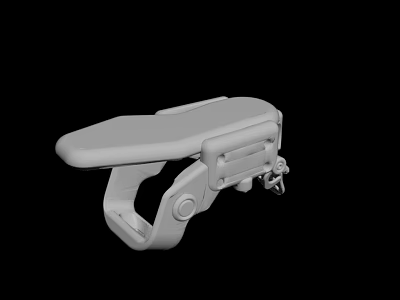 White Functional Mechanical Bracket Component With Structural Design And Parts 3d model