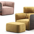 Single Sofa Casual Chair Combination Fabric Single Sofa 3d model