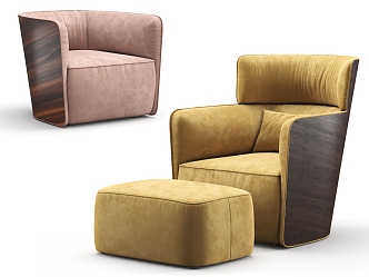 Single Sofa Casual Chair Combination Fabric Single Sofa 3d model