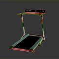 Home Fitness Treadmill With Black Control Panel Red Running Belt And White Frame