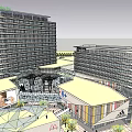 Modern Office Building Complex With Green Landscaping And Open Plaza Areas