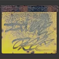 Old Yellow Rusty Mailbox With Russian Text And Worn Stickers