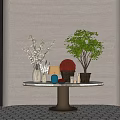 CCD Hotel End View Table Ornaments Floriculture Moss Combination 3d model
