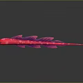 Vibrant Pink Spotted Fish With Slender Body Multiple Fins On Grey Background And Reflection
