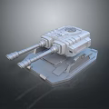 Gray 3D Model Tank With Dual Cannons And Detailed Armor Design Render 3d model