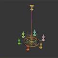 Golden Chandelier With Multiple Decorative Arms And Ornate Design For Elegant Interior Lighting