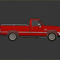 Red Classic Single Cab Pickup Truck With Open Bed And Shiny Exterior