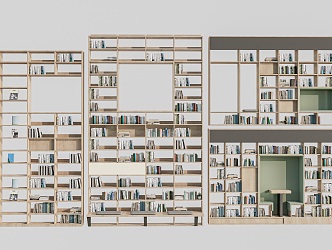 Modern Bookshelf Bookcase Wooden Rack Decorative Rack Decorative Cabinet 3d model