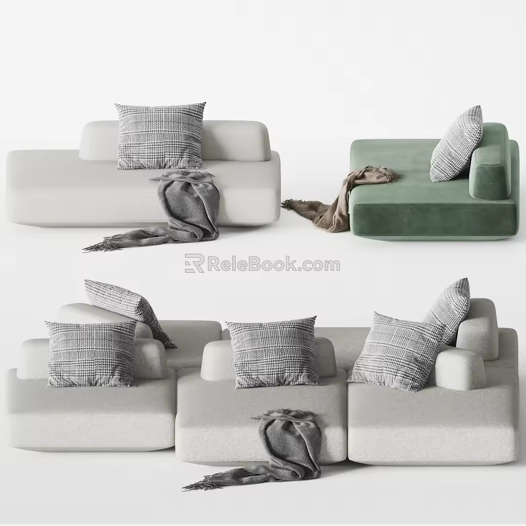 Modern Combination Sofa Multiplayer Sofa 3d model