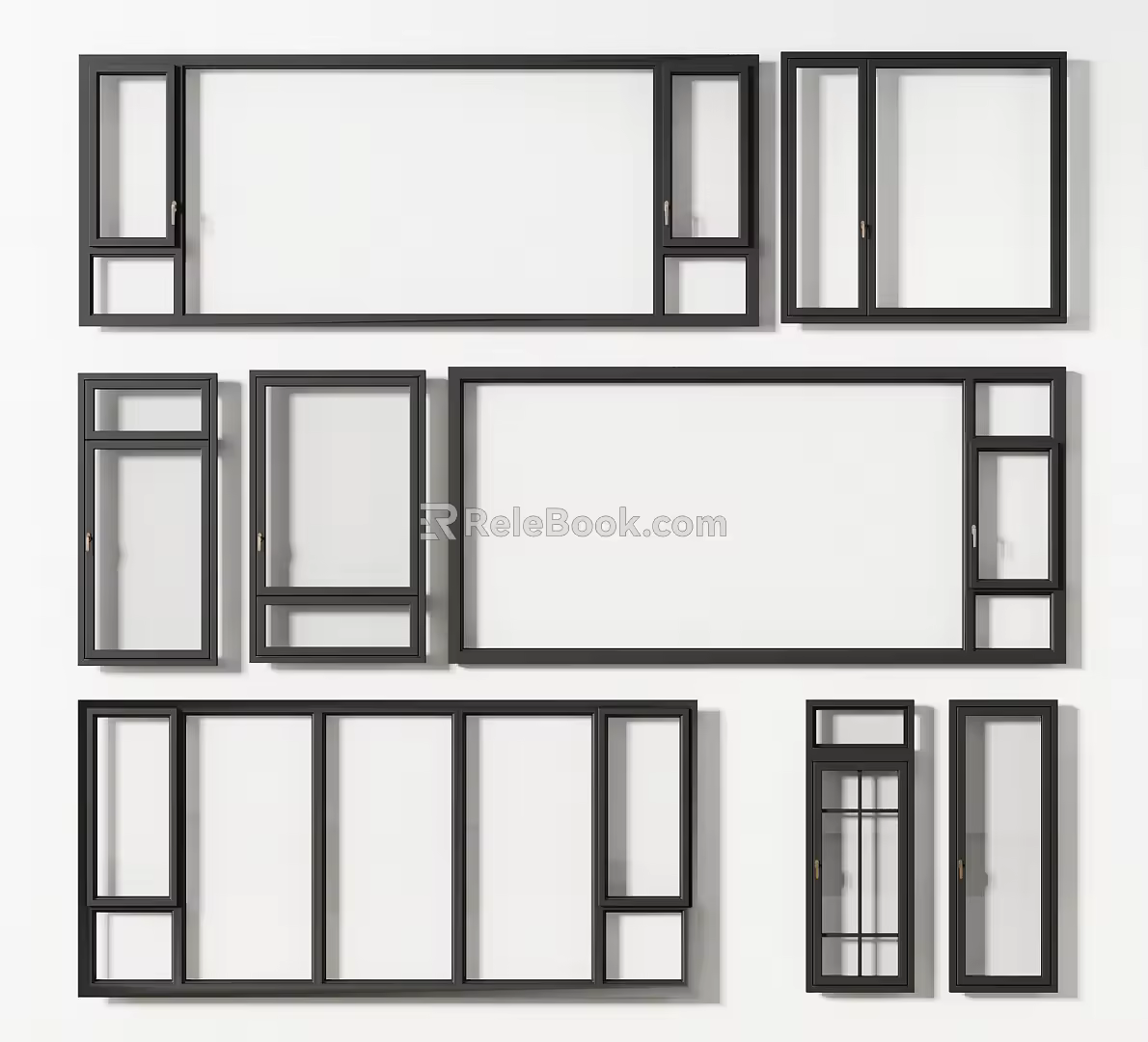 Modern windows 3d model