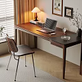 Quiet Ancient Style Desk and Chair Solid Wood Computer Desk and Chair Solid Wood Single Chair Writing Desk Learning Desk and Chair Office Desk and Chair Finished Desk Computer Decoration Combination 3d model