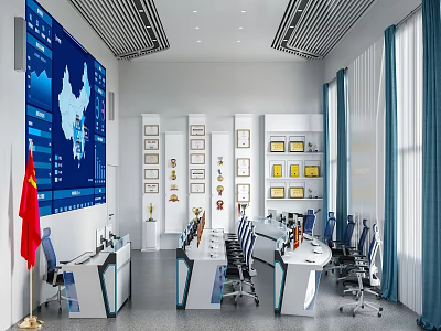 Cultural Center Interior With Honor Display And Modern Facilities 3d model