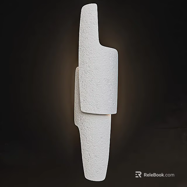 Modern White Wall Light with Unique Textured Design and Geometric Shape 3d model